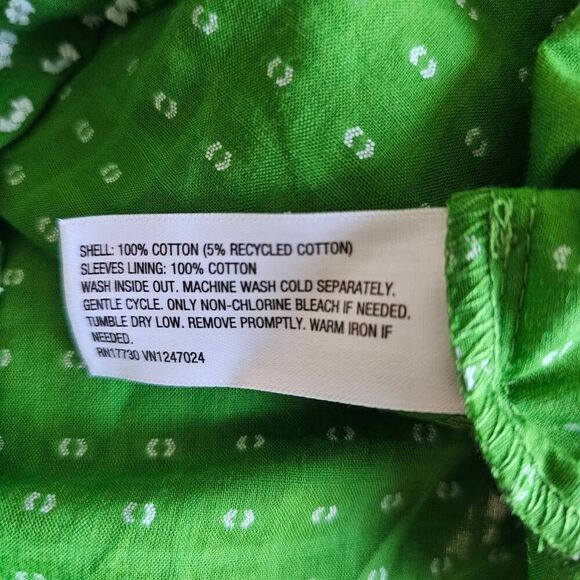 Kate Spade New York X target Sz M green textured polkadot puff sleeve blouse new - Picture 7 of 9